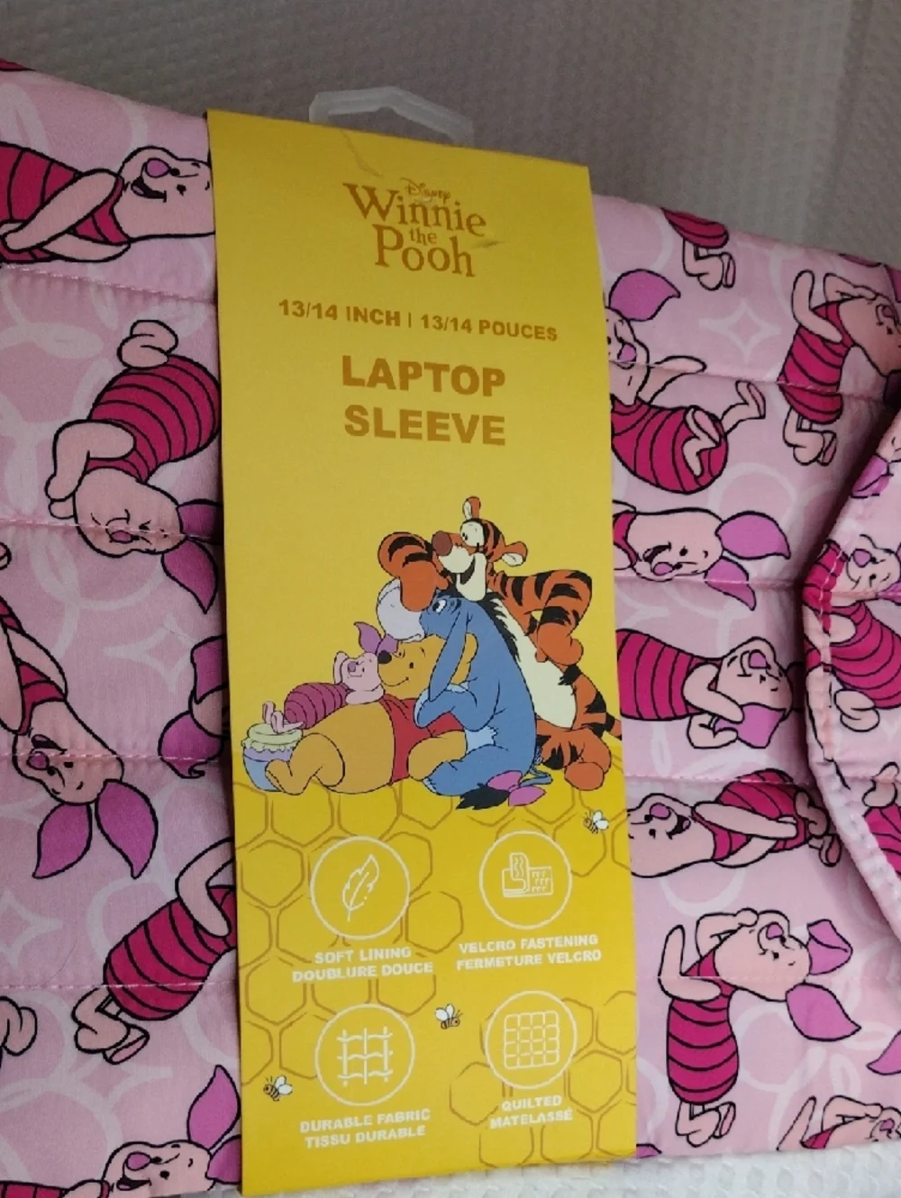 Disney Winnie the Pooh Pink Piglet Pattern Laptop Sleeve